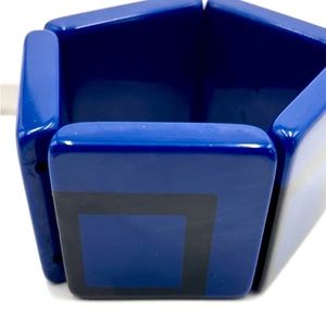 Betsey Johnson Colby Royal Blue and Black Stretch Block Geometric Bracelet